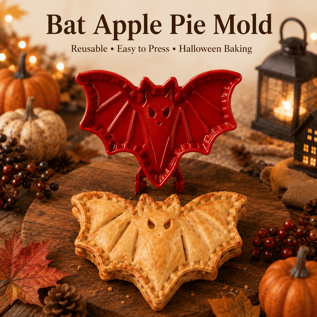 🎃 Halloween Mini Pie Mold Set – 8 Spooky Designs for Easy Festive Baking