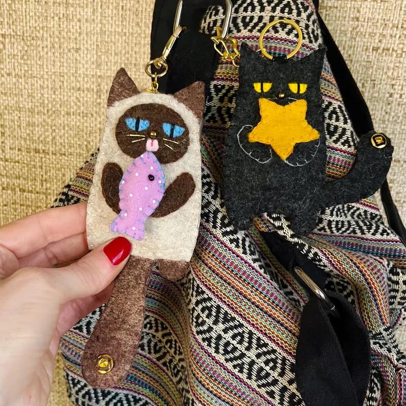 Felt Kitty Keyring