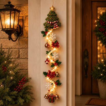 🎄 Light‑Up Glowing Christmas Door Hanger ✨ Festive Home Decor