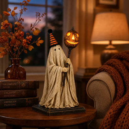 👻Lighted Vintage Ghost Figurine with Glowing Pumpkin Staff-🔥Buy 2 Get Free Shipping