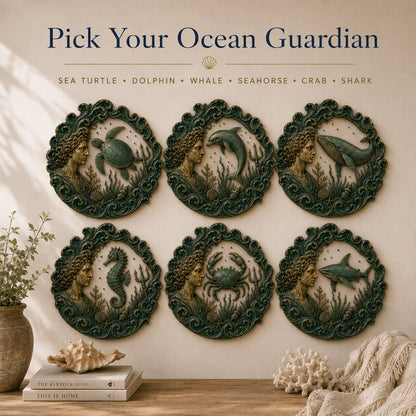 🔱‘Blessing of the Ancient Sea God’ Mural – 🌊Vintage Classical-Style Metal Wall Decoration