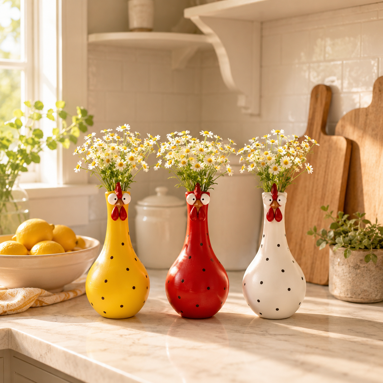 Cluck & Bloom-Whimsical Chicken Flower Vase