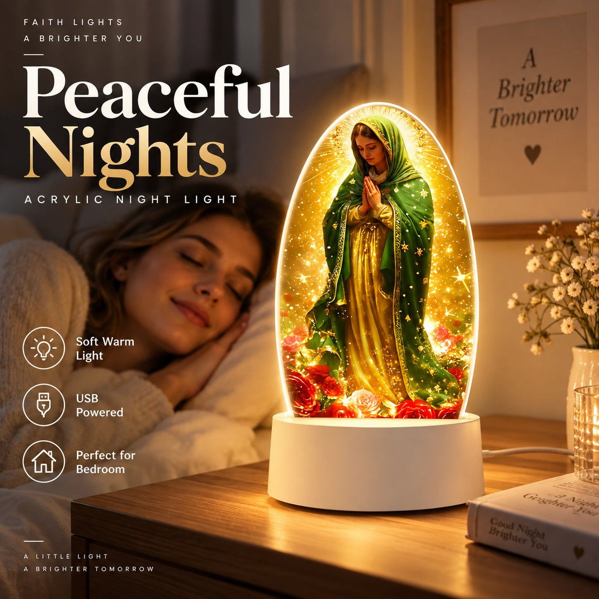 🕯️Our Lady of Guadalupe Acrylic Night Light