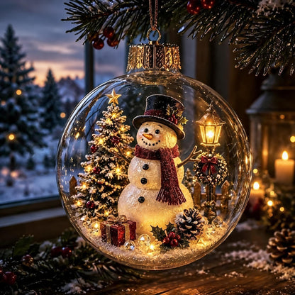 🎄Glowing Christmas Diorama Ornament – A Tiny Winter World in the Palm of Your Hand👼