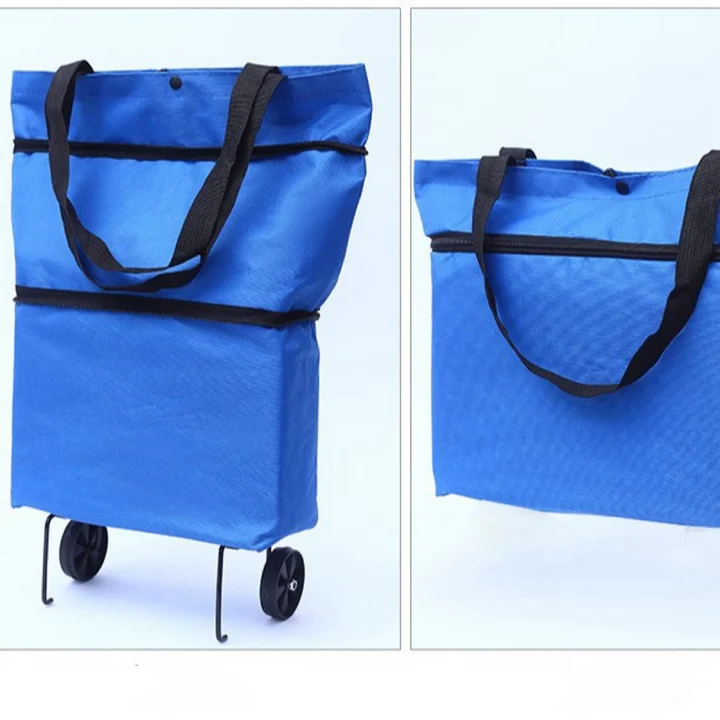 🛍️2-in-1 Foldable Shopping Cart  – Carry More, Roll Easier