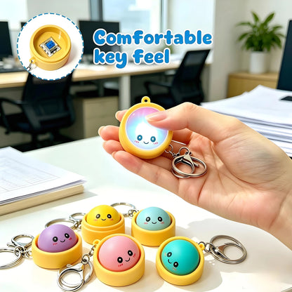 🔥  Cute Dumpling Pressable Fidget Keychain - touch sensing light