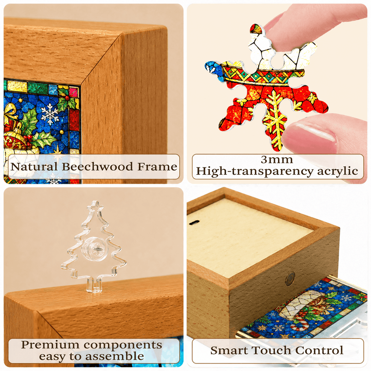 🧩Acrylic Puzzle Night Light - Santa Claus and Reindeer