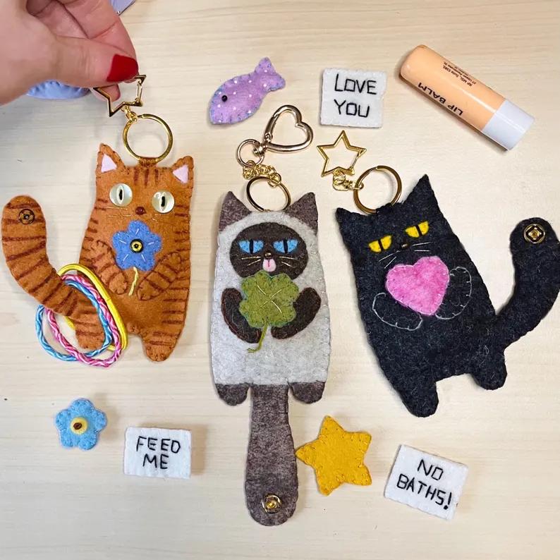 Felt Kitty Keyring