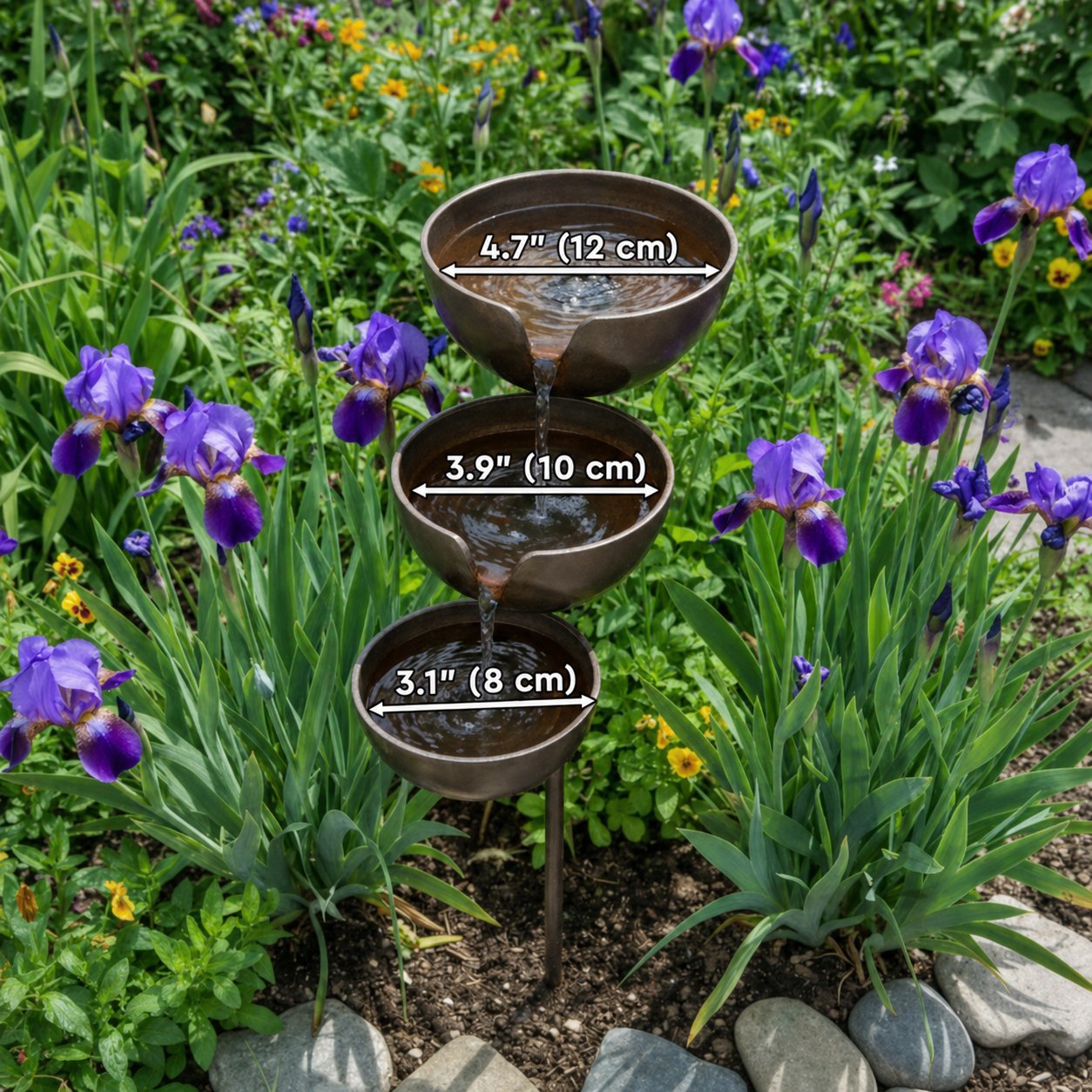 🐦Bring Life Back To Your Garden – 🌿Peaceful Cascading Rain Catcher Bird Bath For Welcoming Garden Wildlife🌿