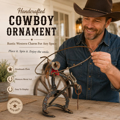 🤠 Handcrafted Funny Western Cowboy Ornament