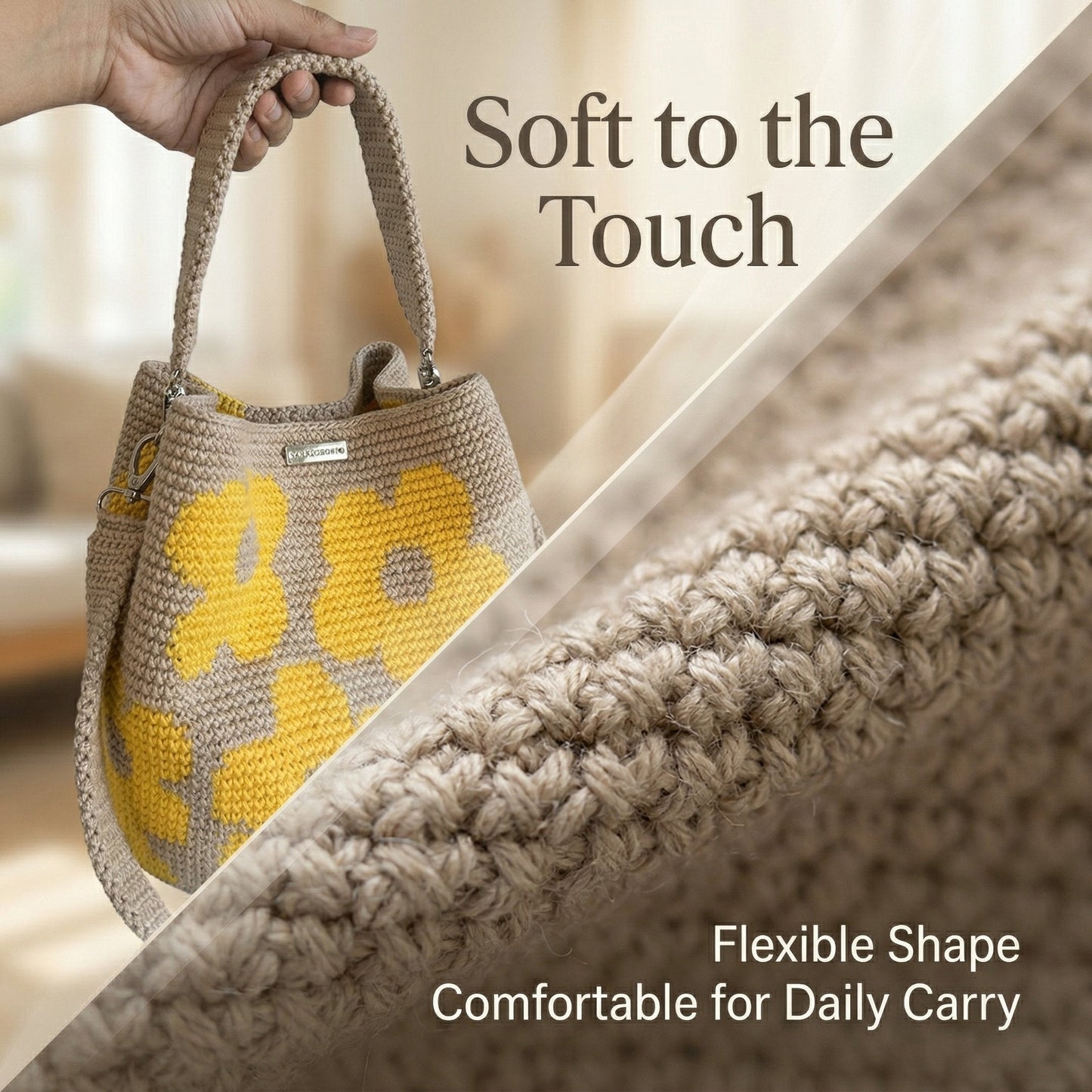 👜Handmade Crochet Flower Tote 🌼✨