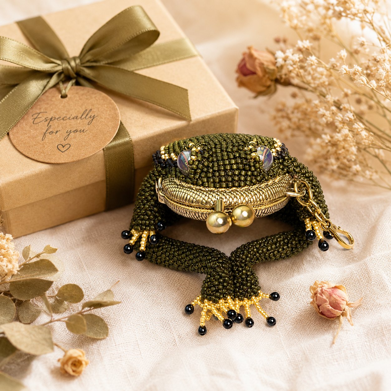 🐸Charming hand-knitted frog coin purse