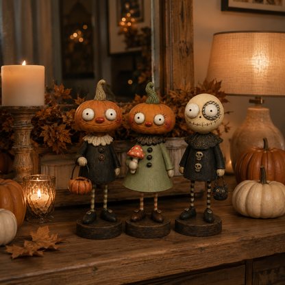 Primitive Pumpkin Friends – Vintage Halloween Figurines Collection