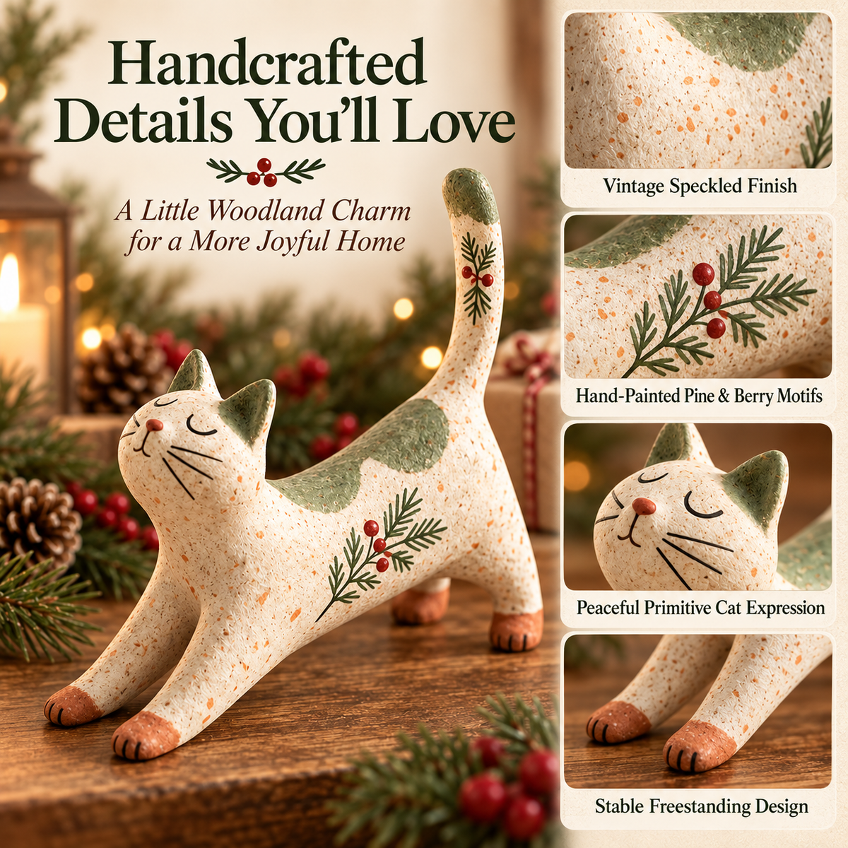 🐾Woodland Christmas Cat Figurine