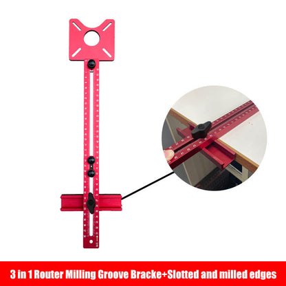 🔧3-in-1 Router Milling Groove Bracket – Adjustable, Inch/cm Scales, Modular Design 🛠️