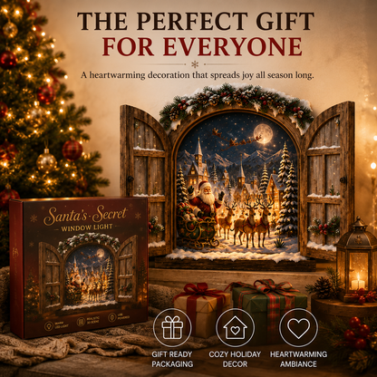 🎄Santa’s Secret Window Light – 3D Lighted North Pole Christmas Wall Decor🎅