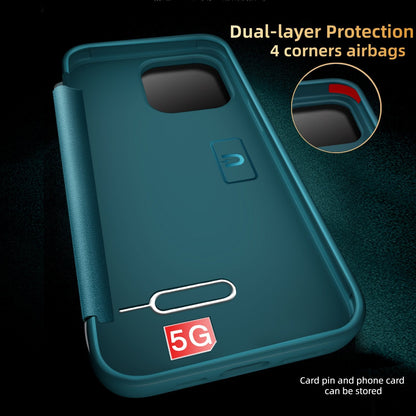 Business Series View Window Flip Folio Läderfodral Skydd(🔥16-serien telefonväskor är nu på försäljning)