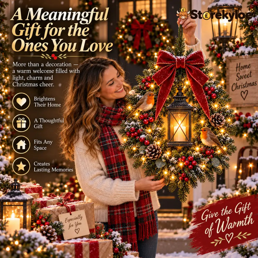 ✨🐦 A Robin Glow™ – Lighted Robin Christmas Wreath