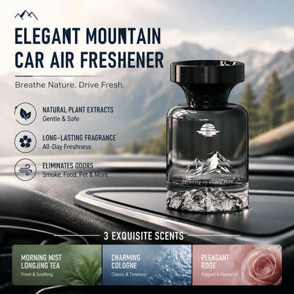 🥳2026 HOT SALE🥳🌿  Long-Lasting Car Air Freshener – Natural plant extracts, eliminates smoke & pet odours. Weeks of freshness. Mountain design. Breath easy! 💨✨