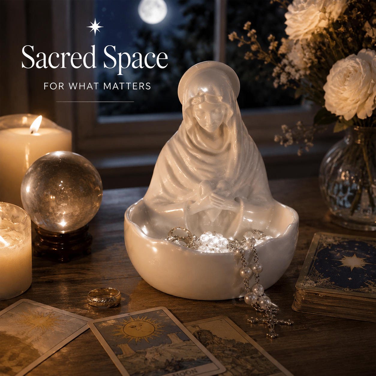 🧕Elegant Resin Ornament: Devotional Icon Decorative Bowl – Table Decoration