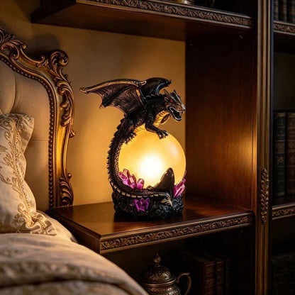 💡Dragon LED Night Light – 🐉Resin Dragon Table Lamp, Creative Bedside & Desktop Decorative Ornament for the Bedroom, Study and Home Decor