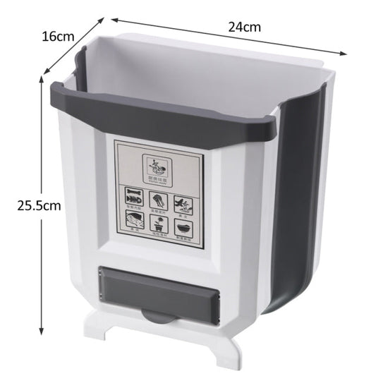 Fällbar köksskåp dörrmonterad papperskorg och skräpskopa