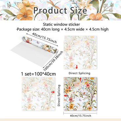 💐Colorful Floral Bouquet Window Sticker🖼️ Make Your Window Beautiful in Seconds! Cut to any size you like!