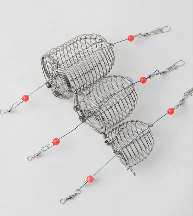 Stainless Steel Fishing Bait Cage Feeder – Durable Fish Attracting Rig Attachment
