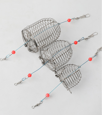 Stainless Steel Fishing Bait Cage Feeder – Durable Fish Attracting Rig Attachment