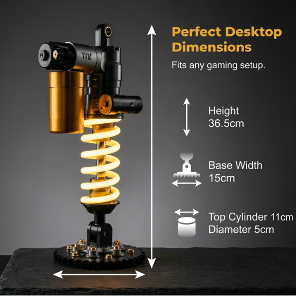 🔥Inspired Suspension Shock Absorber Lamp - Adjustable LED Light for Gamers & Car Enthusiasts