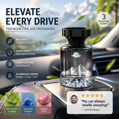 🥳2026 HOT SALE🥳🌿  Long-Lasting Car Air Freshener – Natural plant extracts, eliminates smoke & pet odours. Weeks of freshness. Mountain design. Breath easy! 💨✨