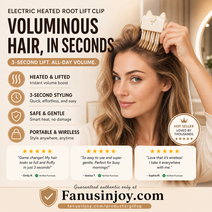 🔥Shape in 3 Seconds！💇 Wireless Heated Volumizing Root Lift Clip👱‍♀️High Cranial Top Magic Tool！Volumizing Root Lift Clip