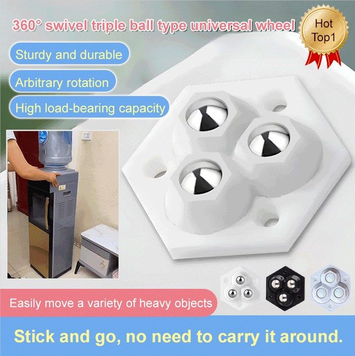 360° roterande hjul med 3 kulor