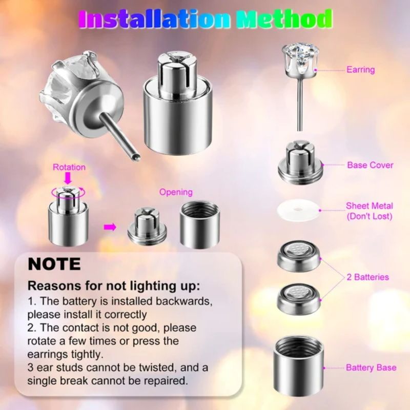Stylish LED Luminous Crown Earrings