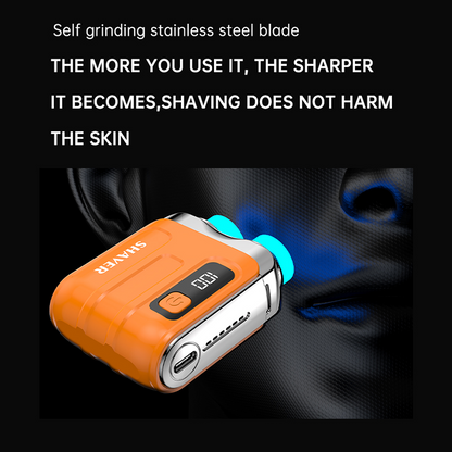 ⚡Portable Mini Men's Electric Shaver – AI Beard Sensing, Magnetic Head, Fast Charge ✨