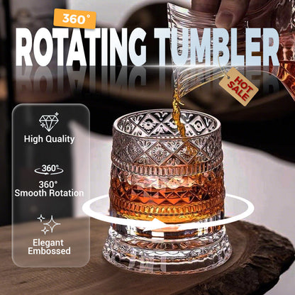 💎360° Rotating Whiskey Glass Tumbler✨🔥