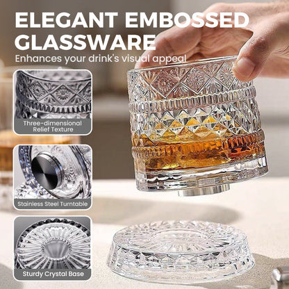💎360° Rotating Whiskey Glass Tumbler✨🔥