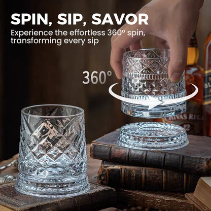 💎360° Rotating Whiskey Glass Tumbler✨🔥
