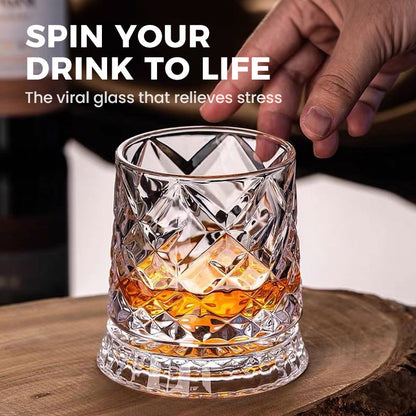 💎360° Rotating Whiskey Glass Tumbler✨🔥