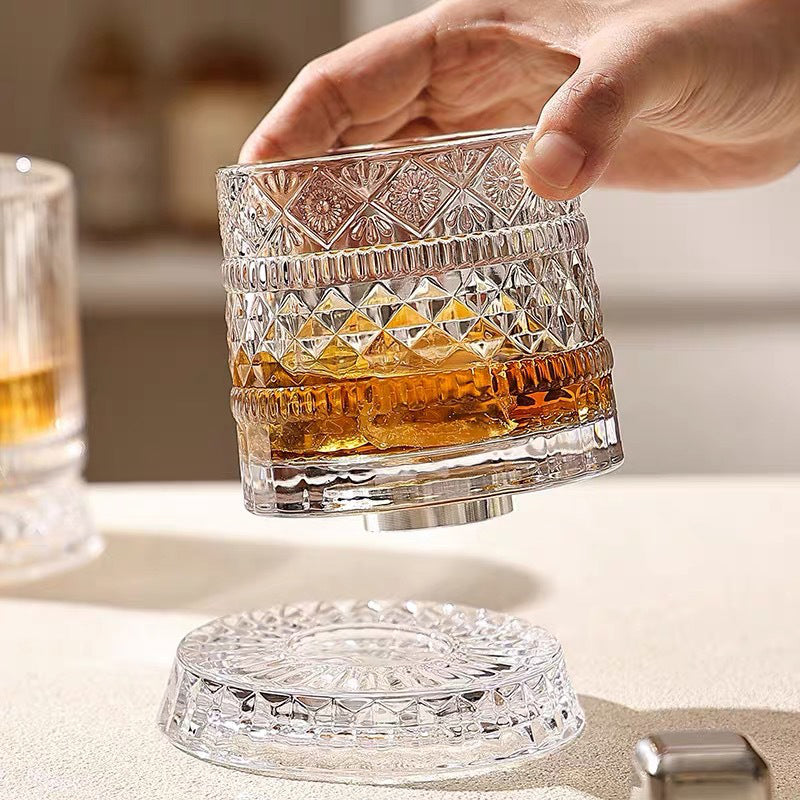 💎360° Rotating Whiskey Glass Tumbler✨🔥