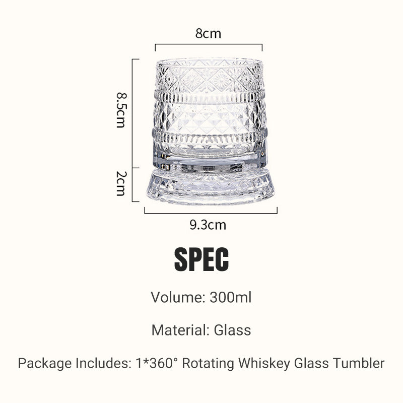 💎360° Rotating Whiskey Glass Tumbler✨🔥