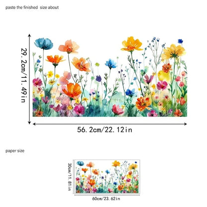 💐Colorful Floral Bouquet Window Sticker🖼️ Make Your Window Beautiful in Seconds! Cut to any size you like!