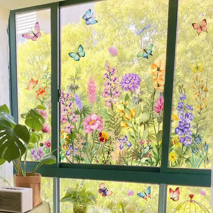 💐Colorful Floral Bouquet Window Sticker🖼️ Make Your Window Beautiful in Seconds! Cut to any size you like!