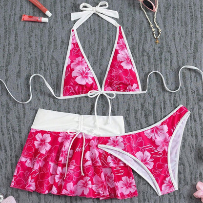 3-Piece Tropical Bikini Set