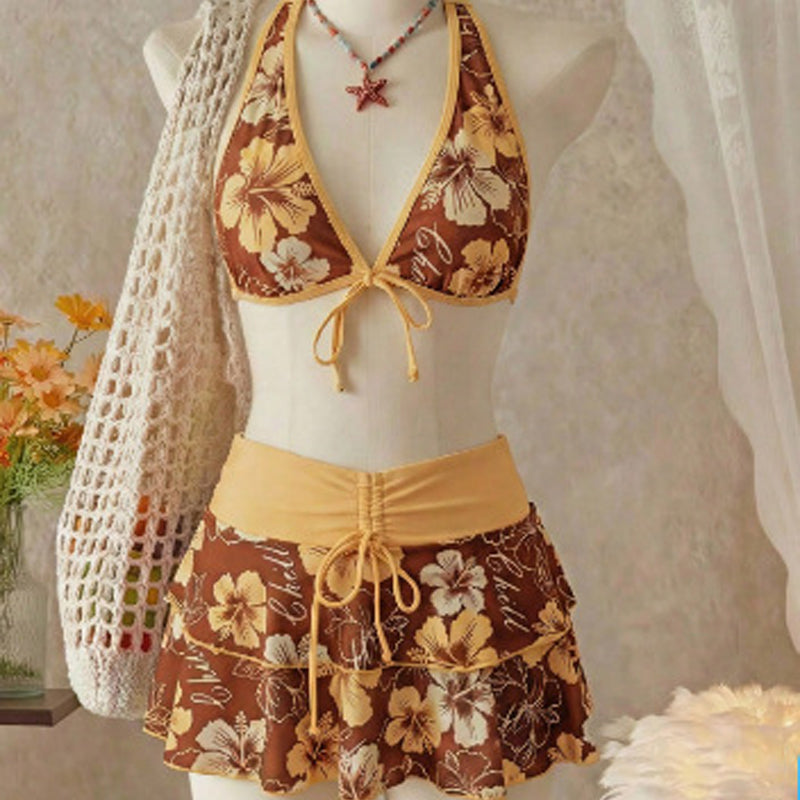 3-Piece Tropical Bikini Set
