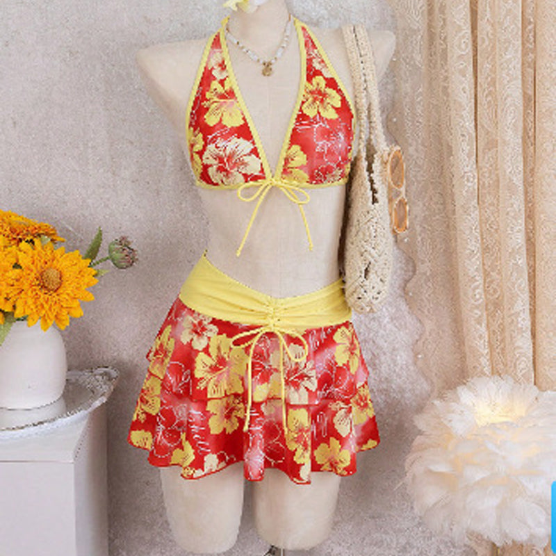 3-Piece Tropical Bikini Set