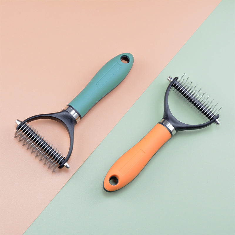 🐾 FLASH SALE: 50% OFF! ✨ Double-Sided Deshedding Pet Brush – Dual-Sided, Ergonomic & Gentle for Dogs & Cats 🐶