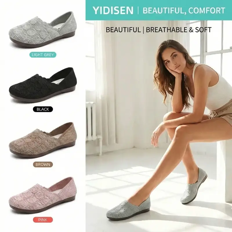 Breathable fabric women's ballet flats🥿