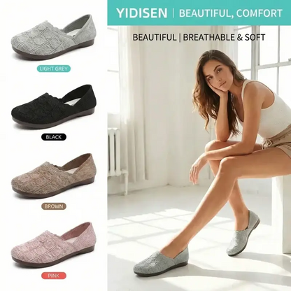 Breathable fabric women's ballet flats🥿
