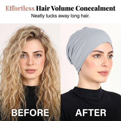 ✨ Soft Stretch Turban Cap – Milk Silk, Anti-Slip, Multi-Use ✨